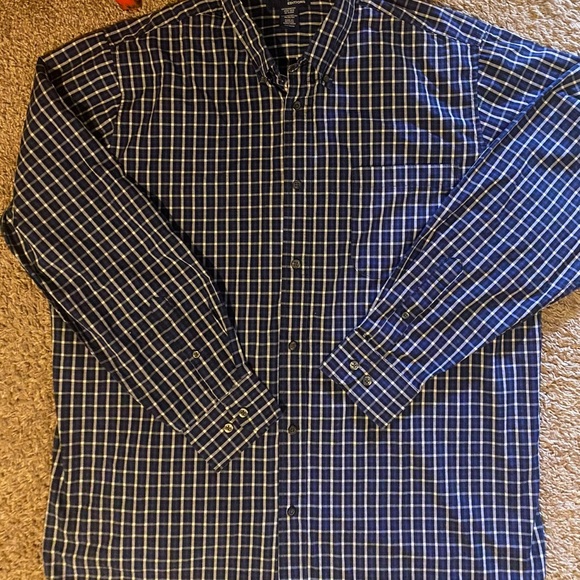 Basic Editions Men XLT Great condition No flaws Blue checkered button down shirt - Picture 6 of 11